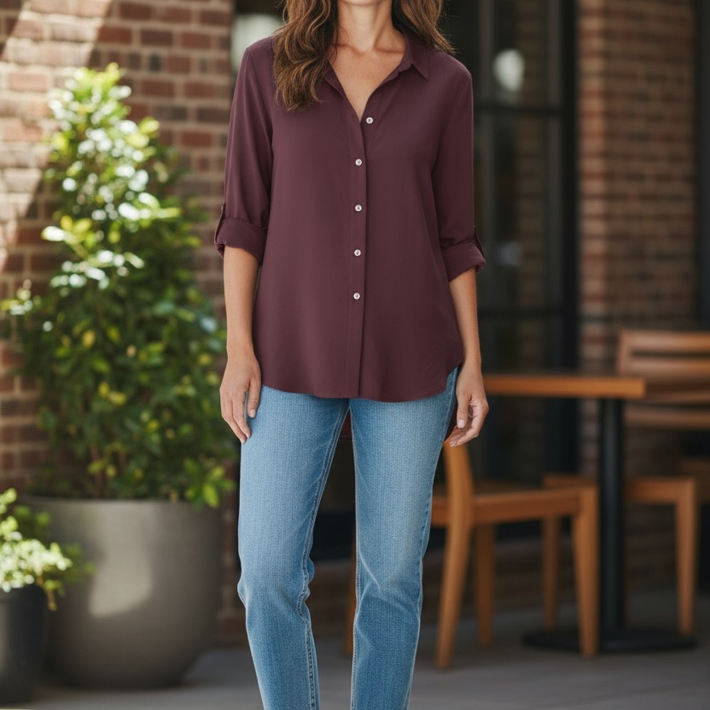 J. Jill Fig Button-Down Shirt - Brand New!!